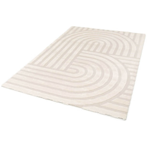 SNOWY Alfombra con relieve de estilo escandinavo en blanco, varias medidas disponibles.