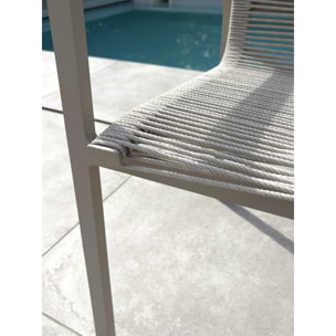 MEXICO - Lot de 2 fauteuils de jardin en aluminium et corde tissée
