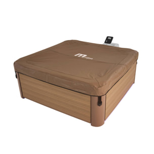 Spa rigide 6 places hydromassages. 4 coussins. OSLO AMBER. L 160 x P 160 x H 65 cm. beige