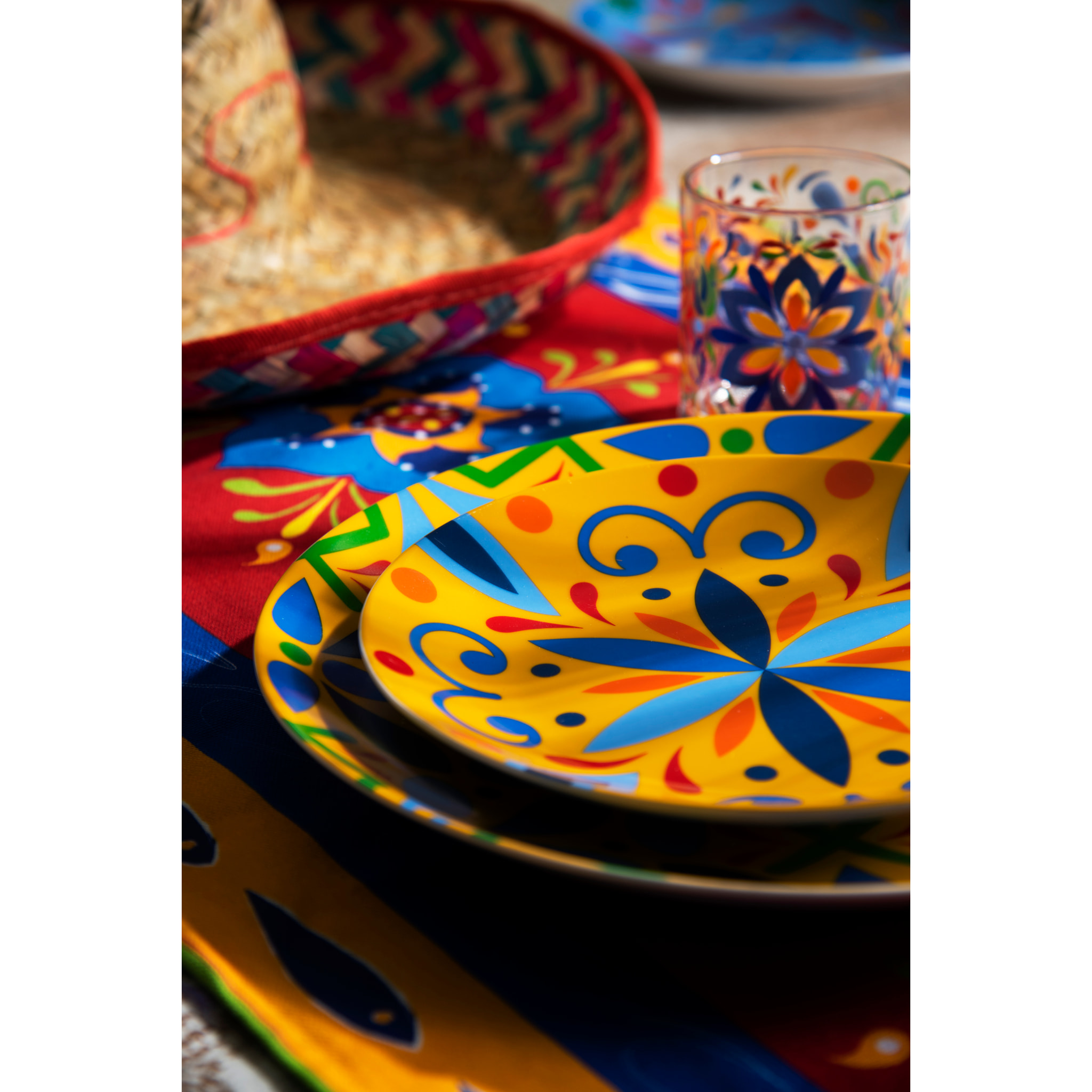 Chemin de Table 45x140 cm Excelsa – Tex Mex, Coton Multicolore