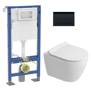 Duofix pack WC bâti-support autoportant + WC sans bride Ceramia PixL avec abattant SoftClose + plaque (GEBCEPXWT10-FR)