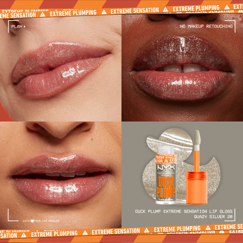 NYX Professional Makeup Duck Plump Gloss repulpant pailleté Quazy Silver