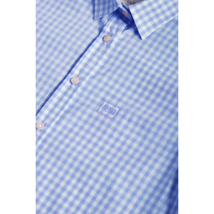 Camisa de cuadros vichy azul marino con detalle Polo Club