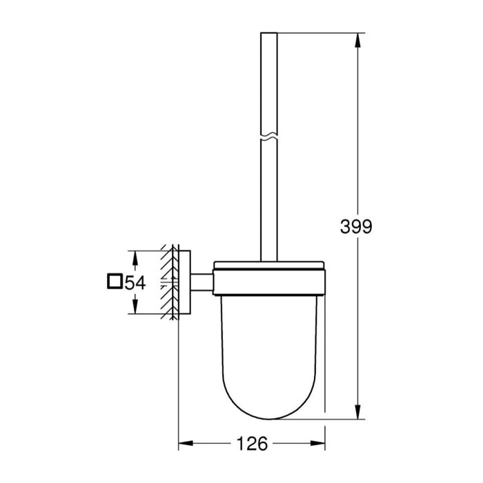 GROHE QuickFix - Start Cube - Porte-balai de WC - Finition Supersteel 40977DC0 (à visser ou à coller)