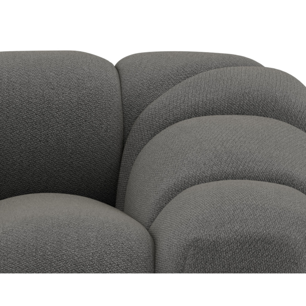 Ava - canapé 3 places bubble en velours texturé - Gris