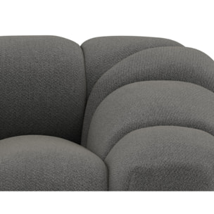 Ava - canapé 3 places bubble en velours texturé - Gris