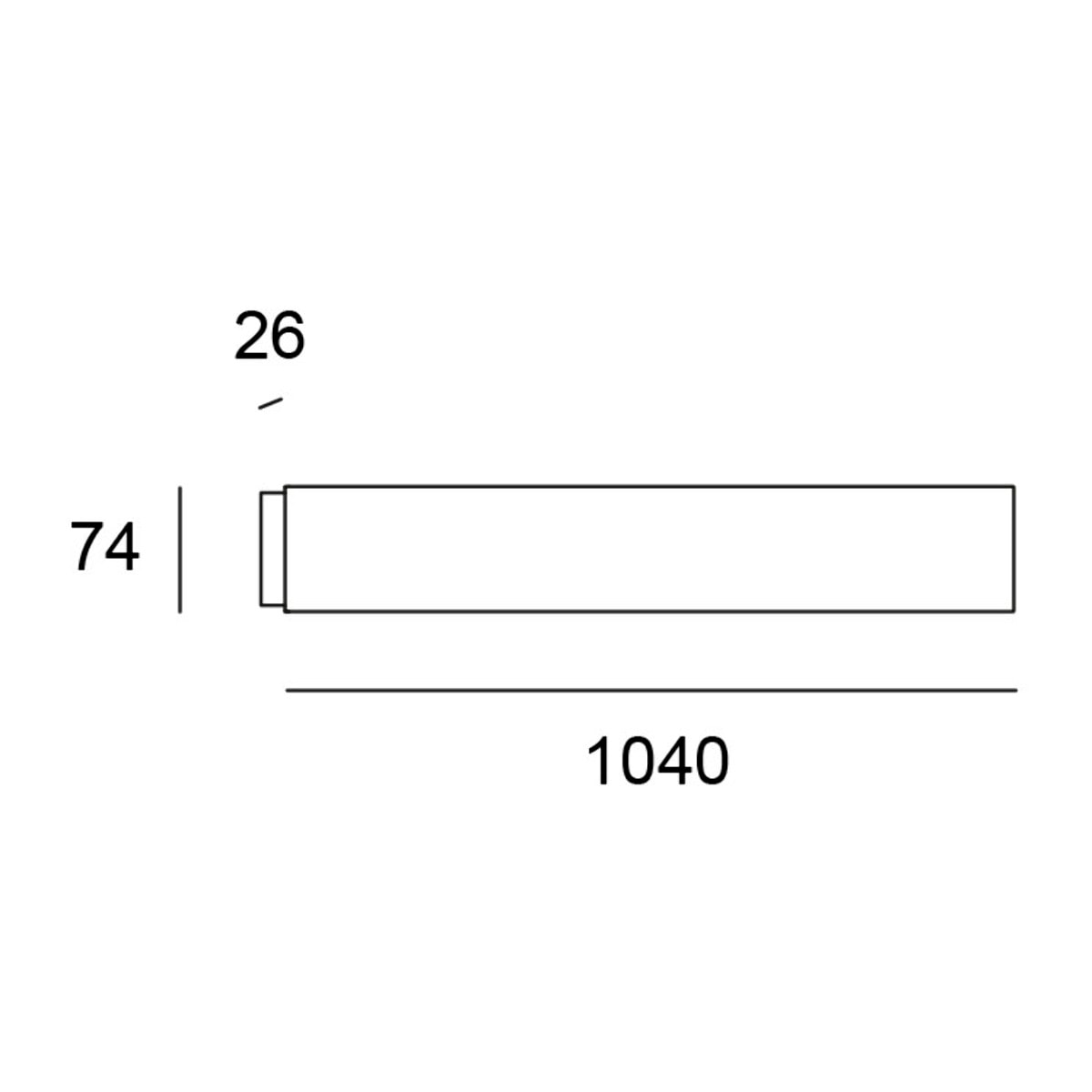 LEDS C4 Aplique Fino 1040mm LED 24.6 Blanco cálido - 2700K ON-OFF Blanco 905lm