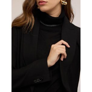 Motivi - Blazer monopetto misto viscosa - Nero