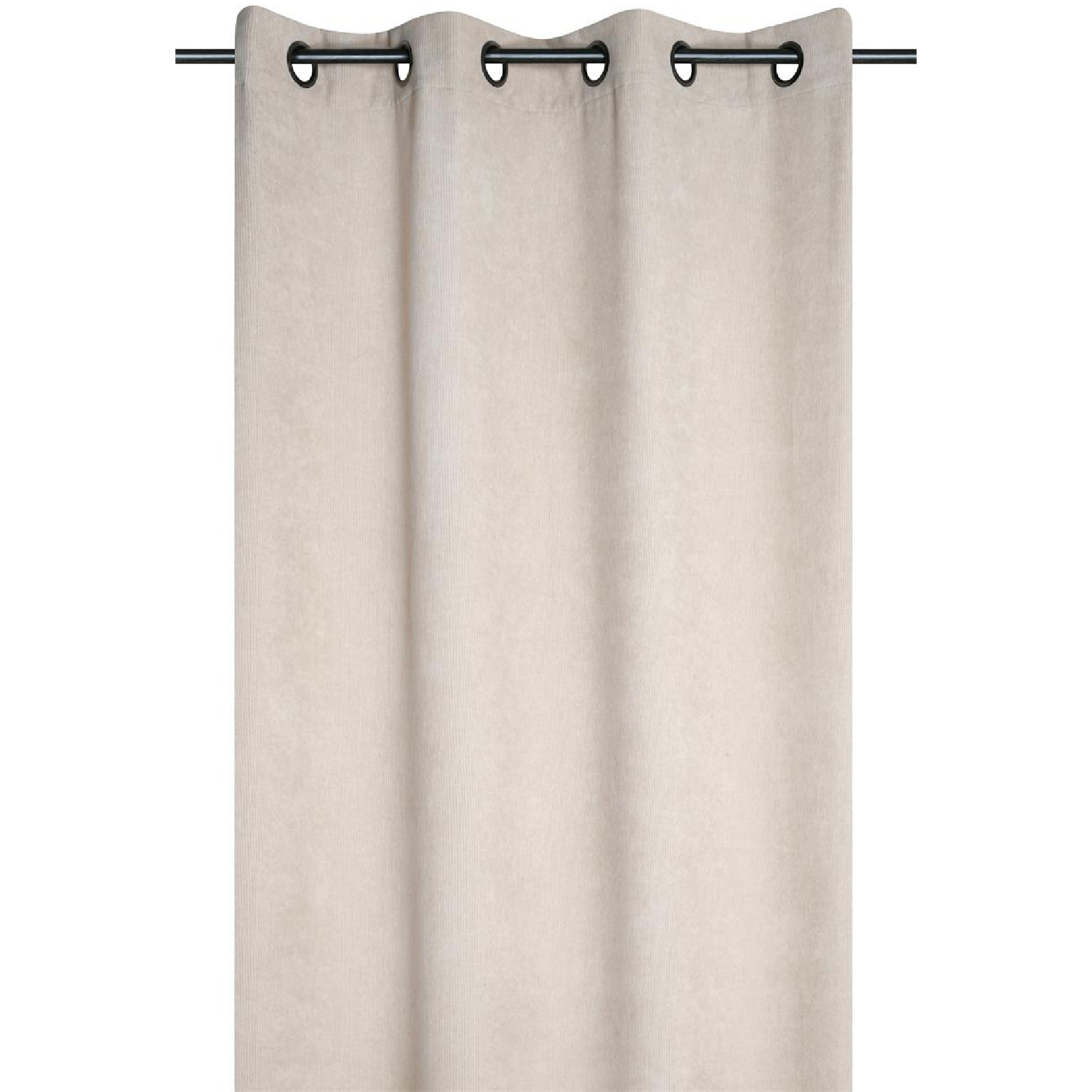 Rideau à oeillets en velours côtelé - Naturel