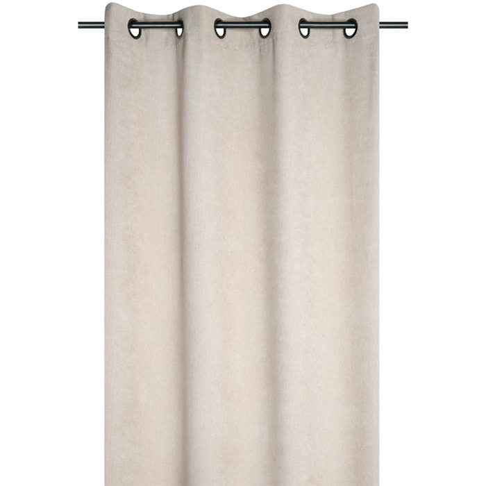 Rideau à oeillets en velours côtelé - Naturel