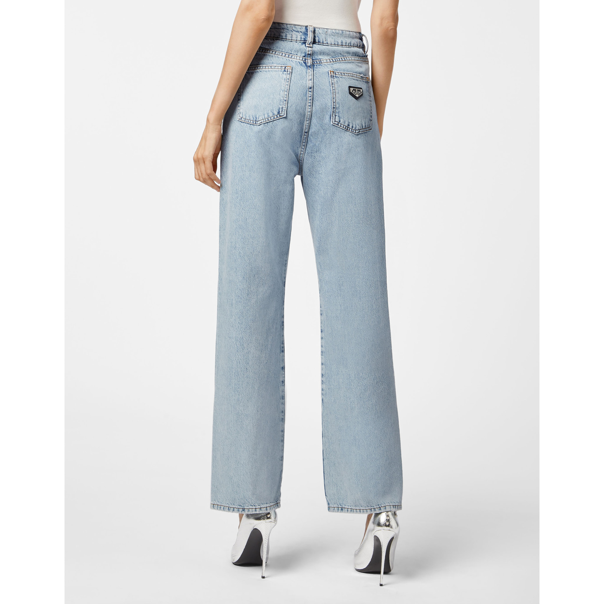 PHILIPP PLEIN Denim Trousers Loose Fit ICONIC PLEIN