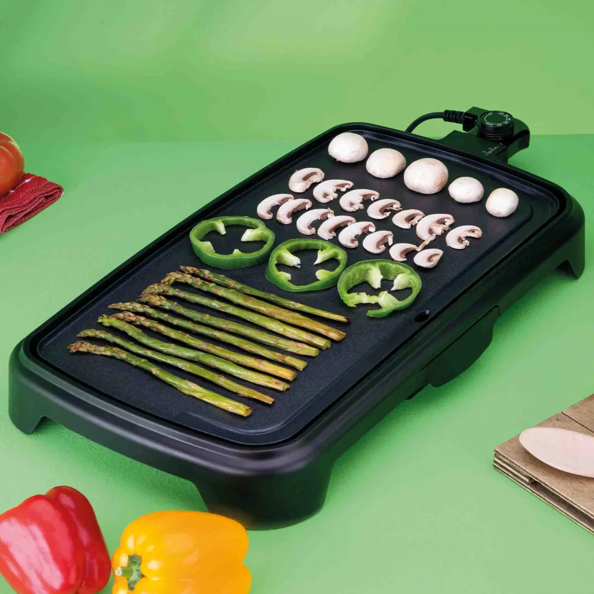 Plancha de cocina eléctrica JATA JEGR1241 de 50 x 25 cm (XL) Antiadherente. 2200 W