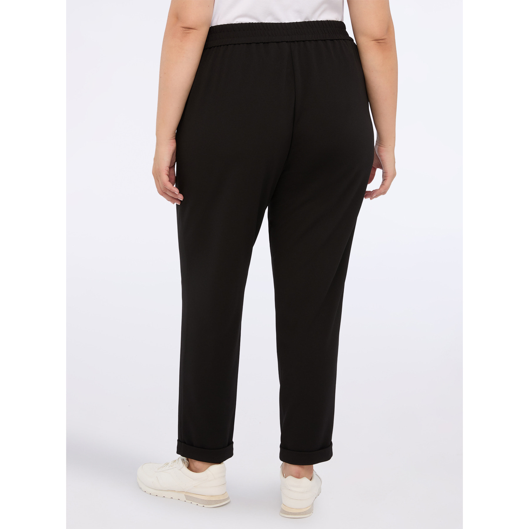 Fiorella Rubino - Pantalones jogger de tejido elástico con cordón - Negro