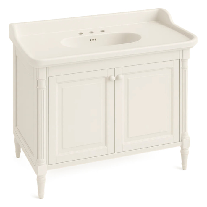 Meuble vasque Cléo 1889 blanc velours 3 trous