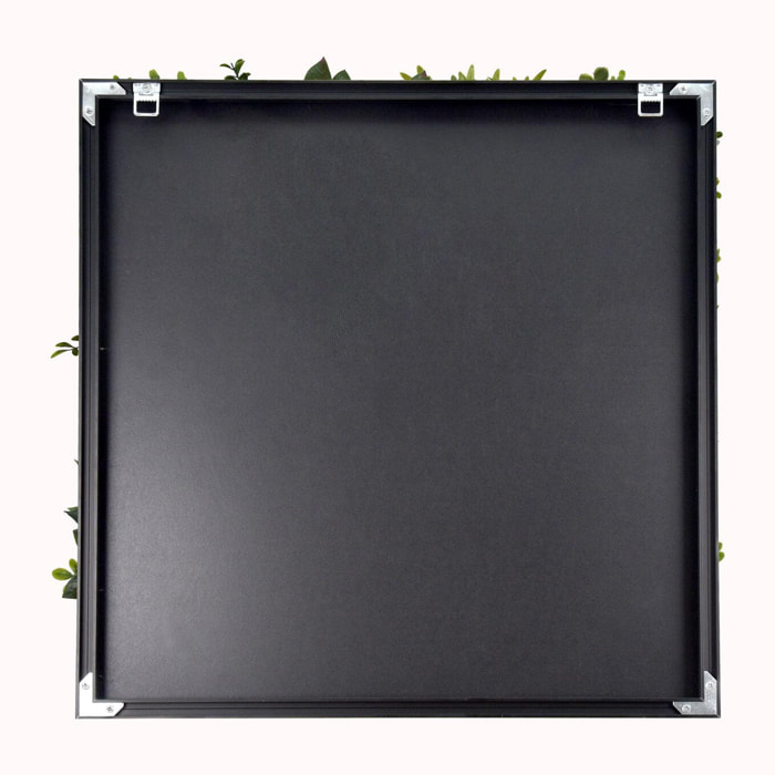 Liana - Quadro vegetale con foglie e fiori, cornice nera in PVC, 50x50 cm