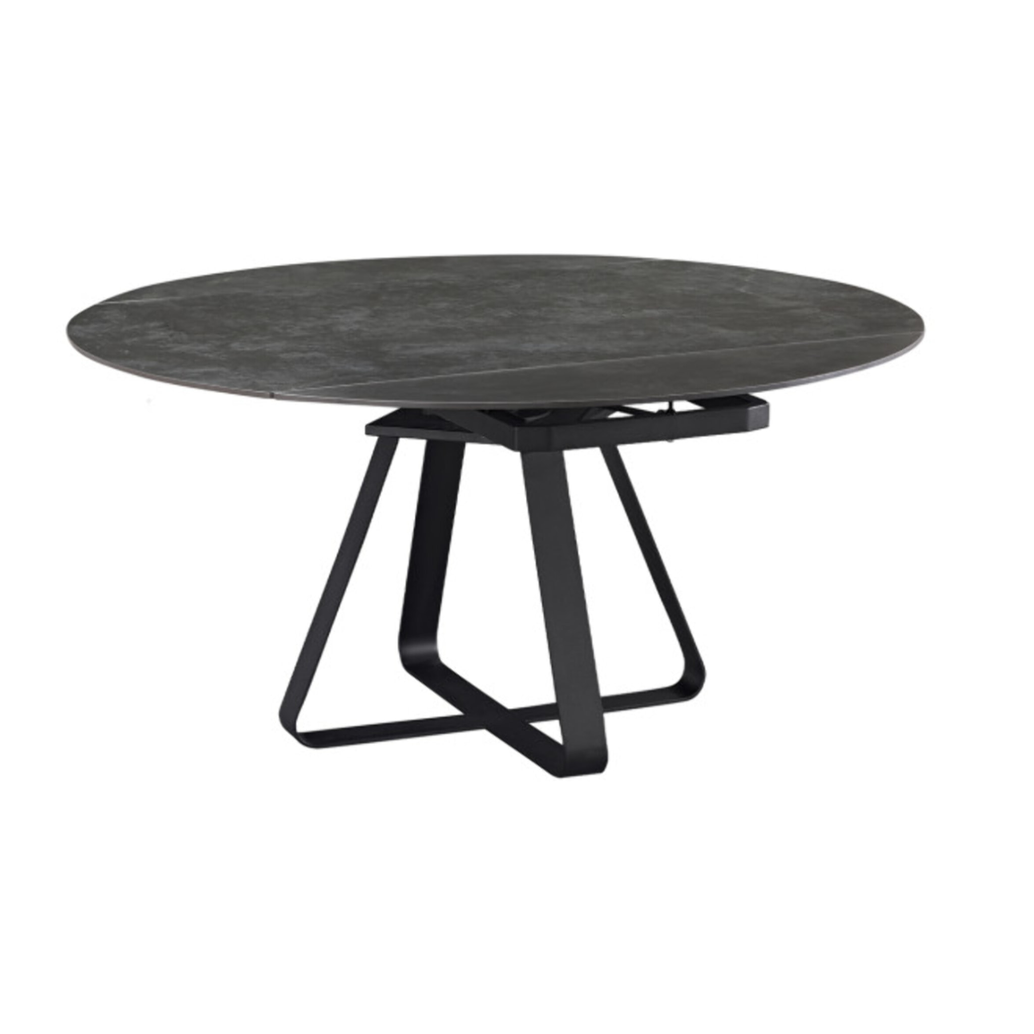 Table de repas extensible en céramique gris anthracite - 90/150 cm - GERMAIN