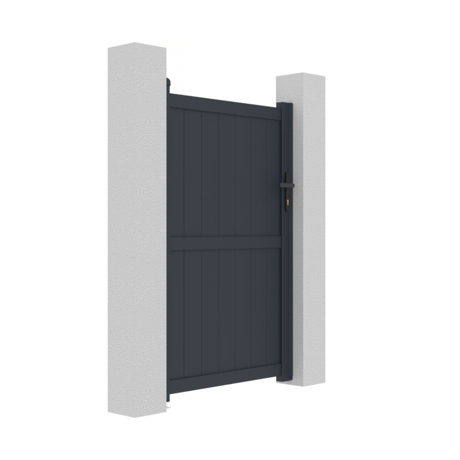 Portillon aluminium "Maurice" - 101.2 x 155.9 cm - Gris