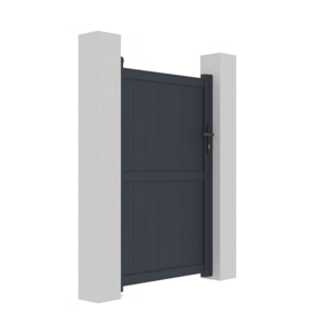 Portillon aluminium "Maurice" - 101.2 x 155.9 cm - Gris