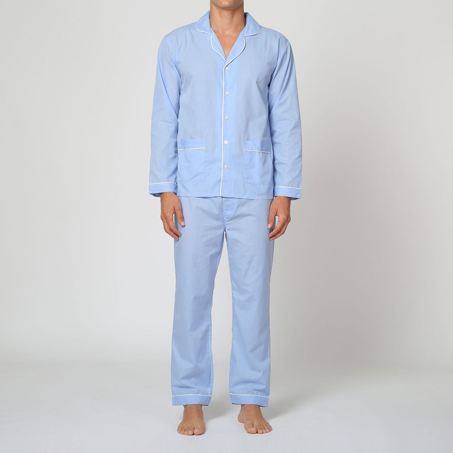 Pigiama leggero UOMO oxford celeste unito