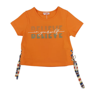 TSHIRT JERSEY ARANCIO NASTRI RIGATI