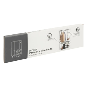 Portant à vêtements "Intissa" 4 niveaux en métal noir H160cm