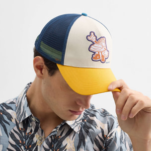 Gorra MUNICH trucker cartoon streetwear de algodón-poliéster tricolor