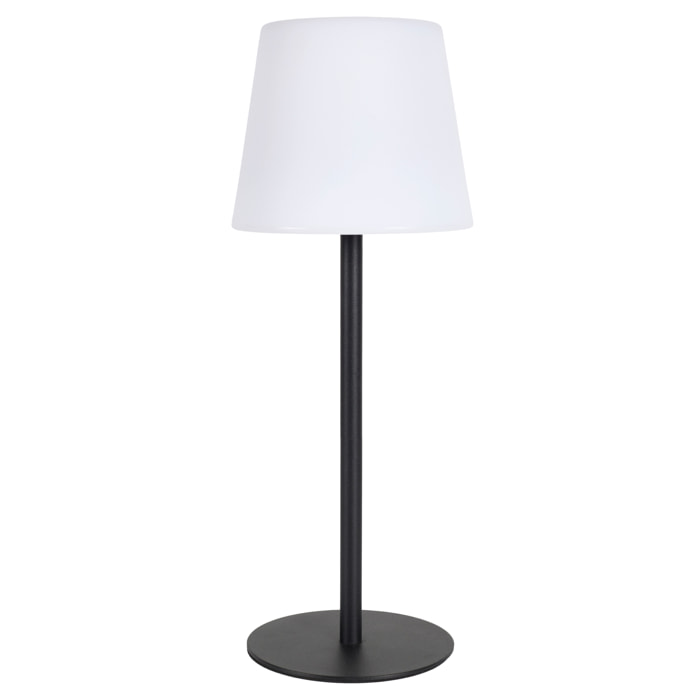 Lampe A Poser Ip44 Rechargeable H40cm Noir