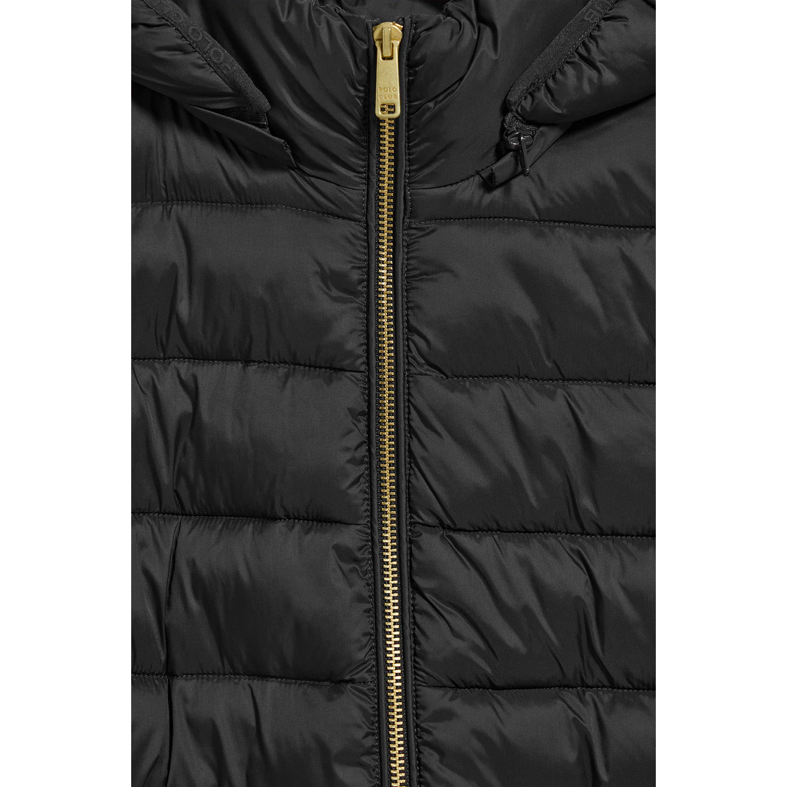 Chaqueta ultralight negra Cintia de capucha extraíble y bordado PC