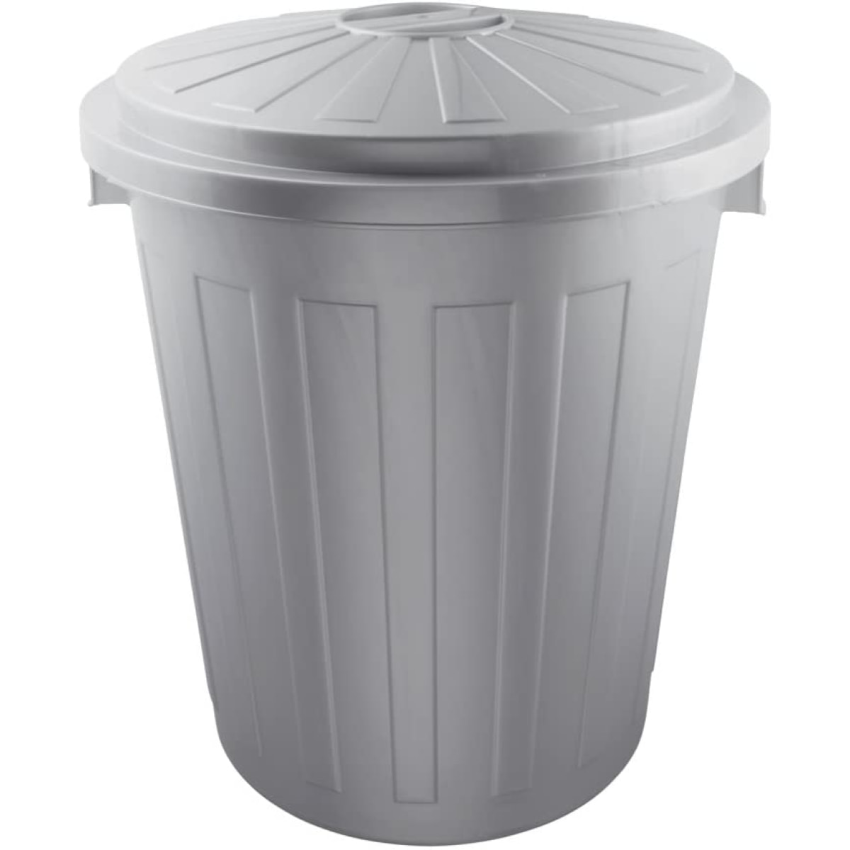 Cubo de basura / papelera polivalente con tapa cerrable,  plateado