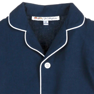 PIGIAMA BABY in flanella blu