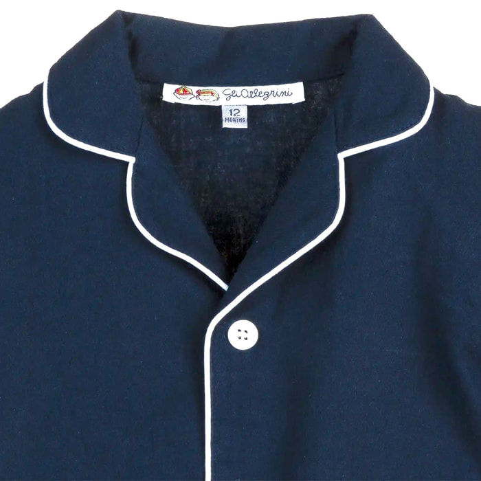 PIGIAMA BABY in flanella blu