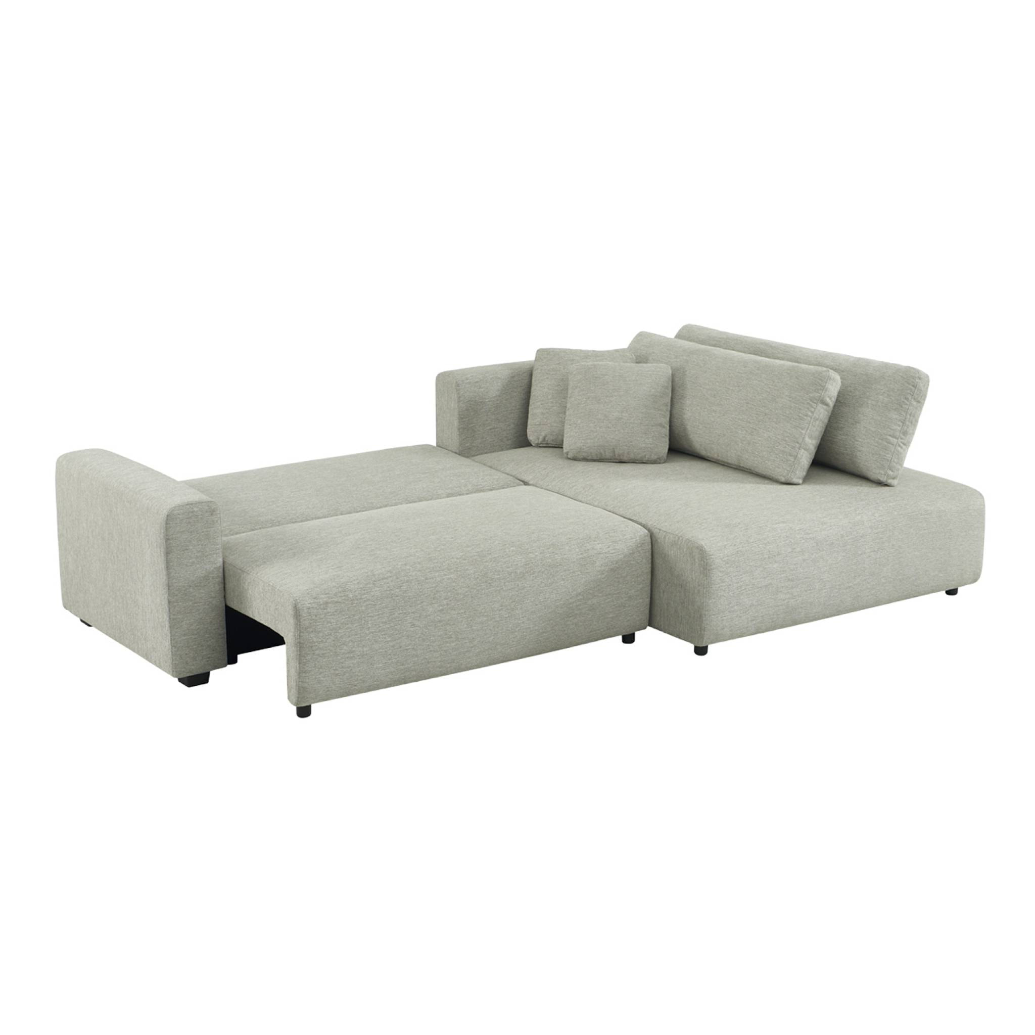 Canapé d'angle droit convertible 3 places tissu avec coffre WIDE