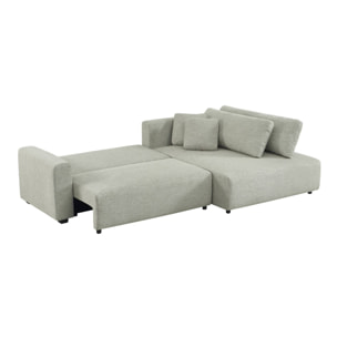 Canapé d'angle droit convertible 3 places tissu avec coffre WIDE