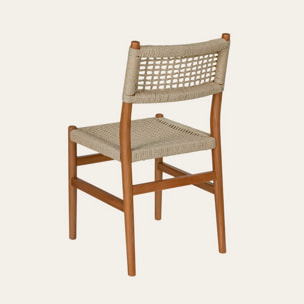 Chaise Amalfi -bois massif de hêtre et corde-couleur naturel 44 x 86 x 55 cm