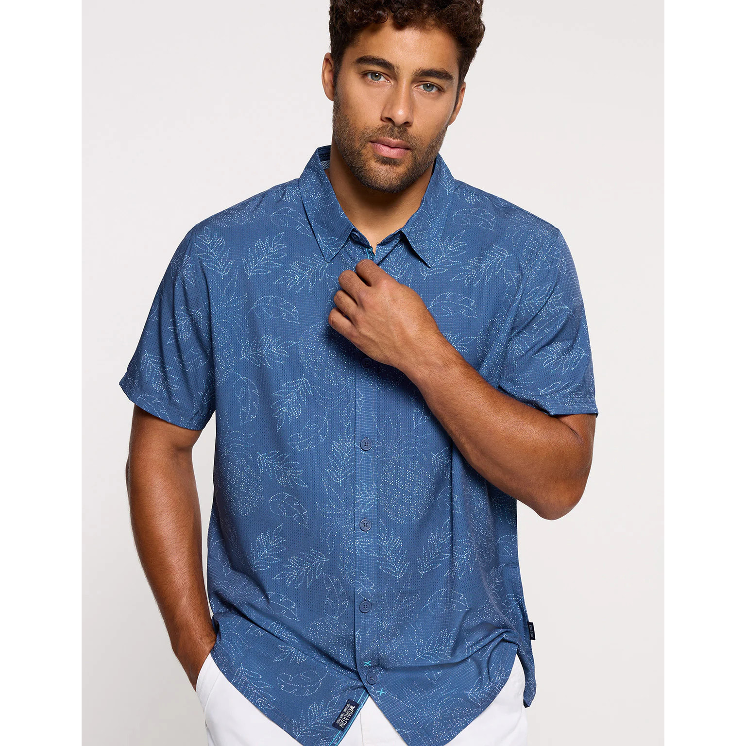 Camisa Manga Corta Azul Marino - Pineapplelines