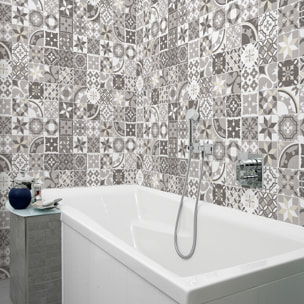 Stickers muraux - Sticker Mural Carrelage adhésif Cuisine Salle de Bain - 60 STICKERS CARREAUX DE CIMENT AUTHENTIQUES EZIO