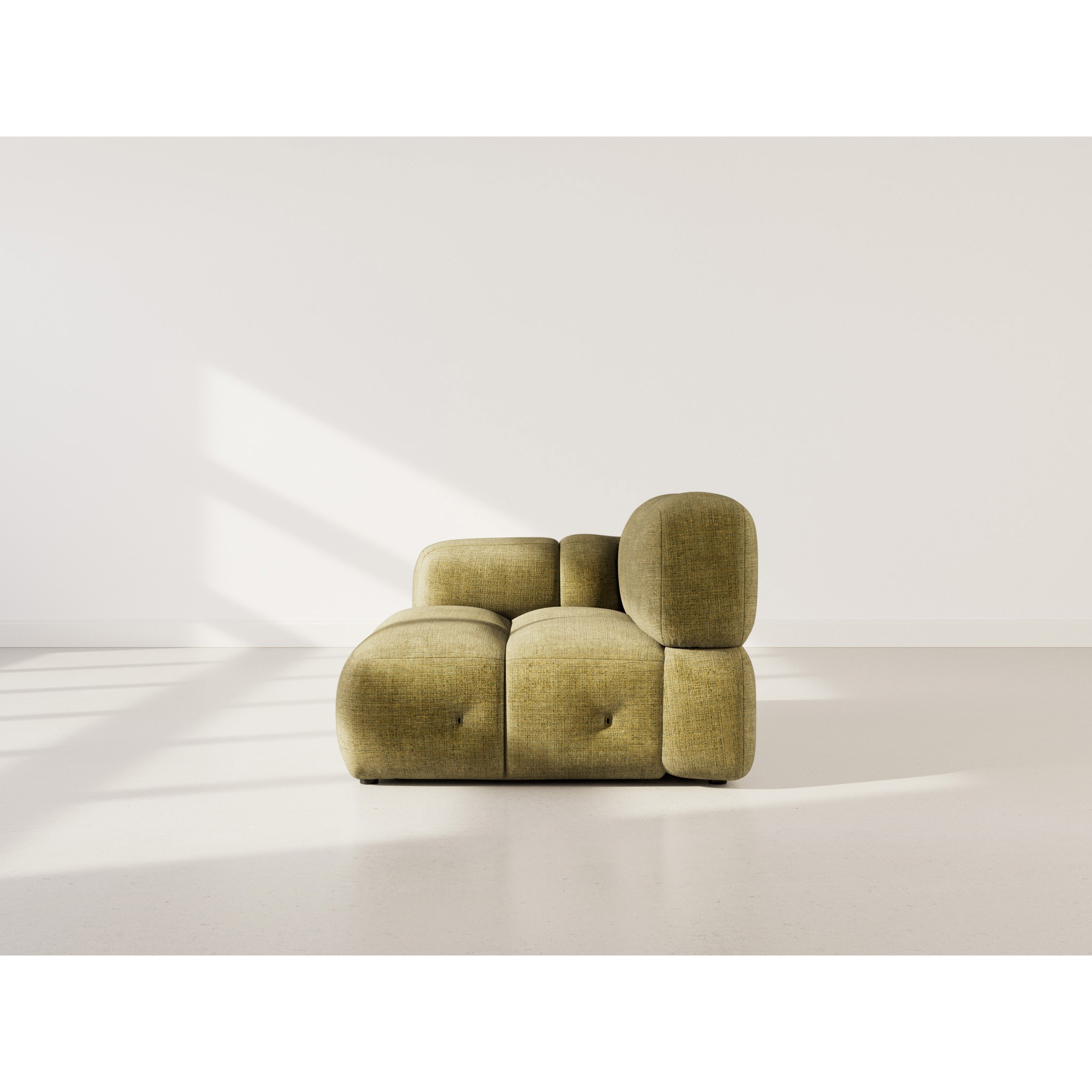 Grace - module d'assise gauche en velours texturé - Vert Olive