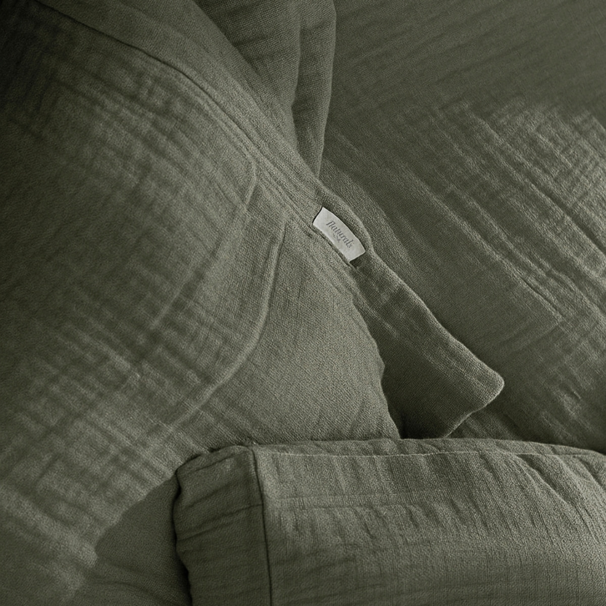Funda de Almohada - 100% Algodón de Muselina - Verde