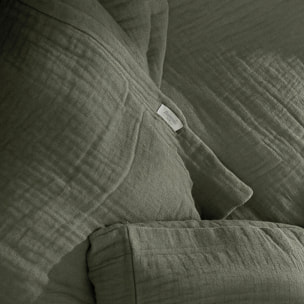 Funda de Almohada - 100% Algodón de Muselina - Verde