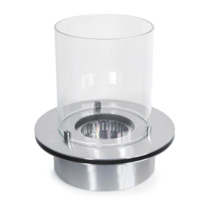 Bruciatore a bioetanolo per camino 3 L, in acciaio inox e vetro temperato Ø35 cm