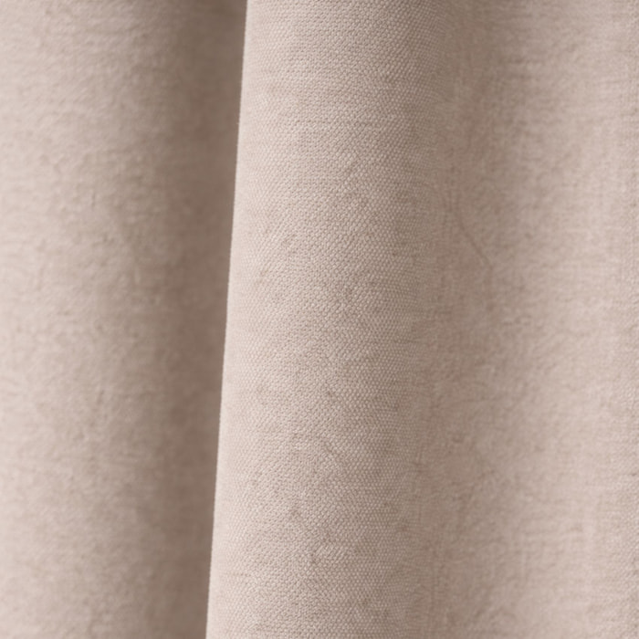 Rideau thermique phonique et semi occultant à galons fronceurs KONFOR - Beige