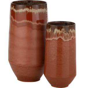 J-Line Vase Aline Allonge Ceramique Rouge Large