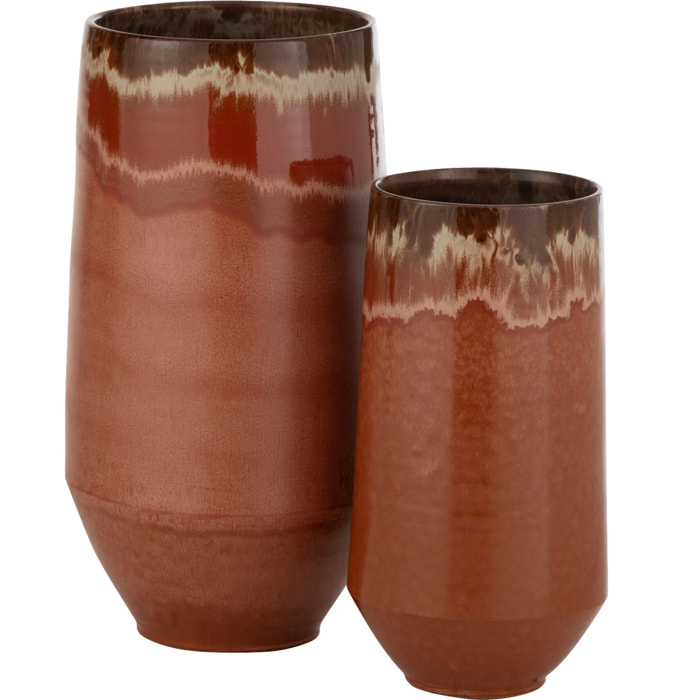 J-Line Vase Aline Allonge Ceramique Rouge Large