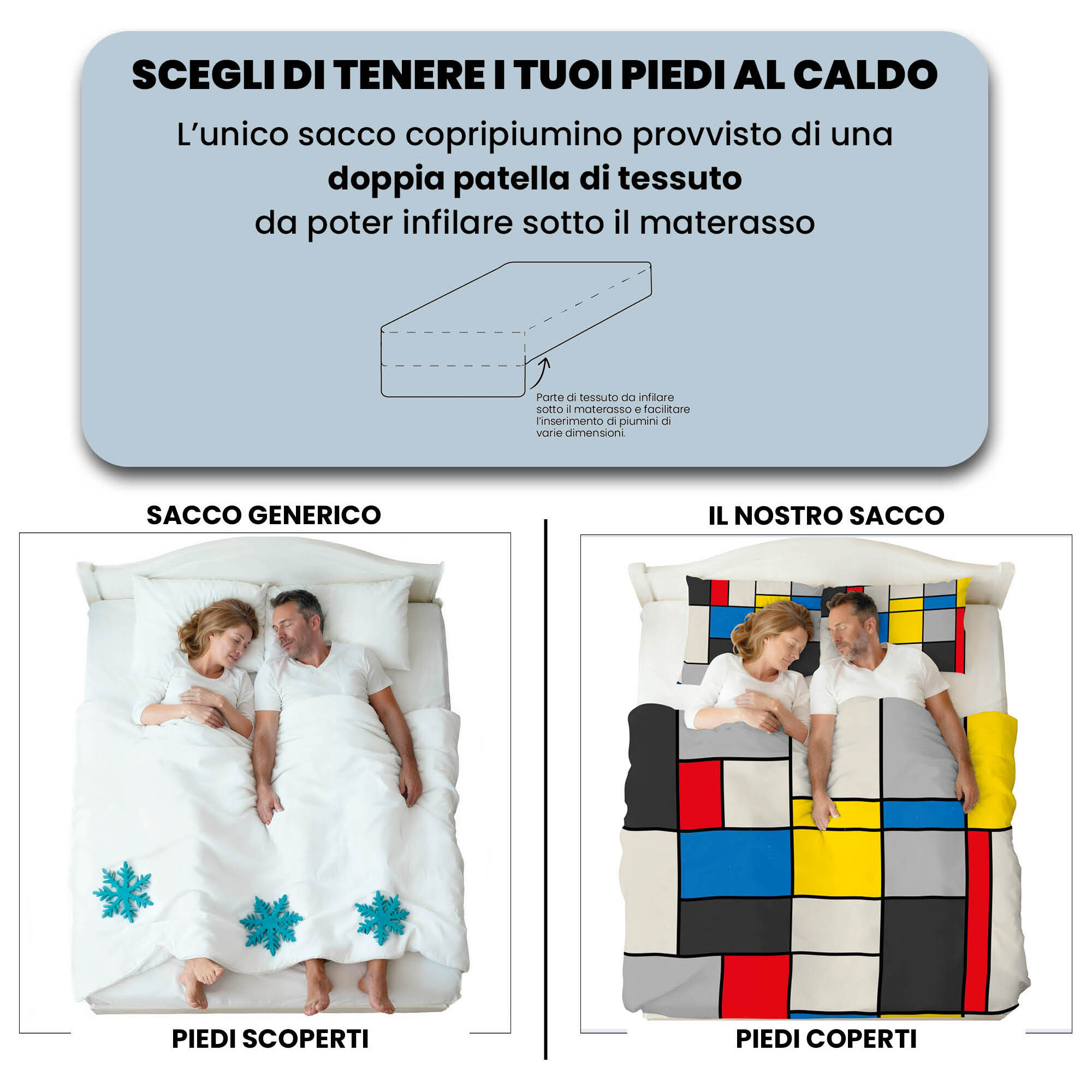 PARURE COPRIPIUMINO SOGNI D'AUTORE, Stampa Digitale, 100% Cotone, Made in Italy - 67