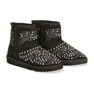 Botines de invierno negros con mini tachuelas