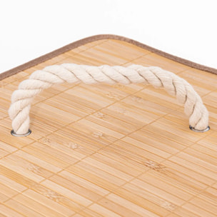 Panier à linge d'angle bambou 48L
