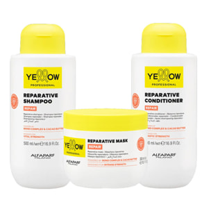 ALFAPARF Yellow Kit Repair Reparative Shampoo 500ml + Mask 300ml + Conditioner 500ml