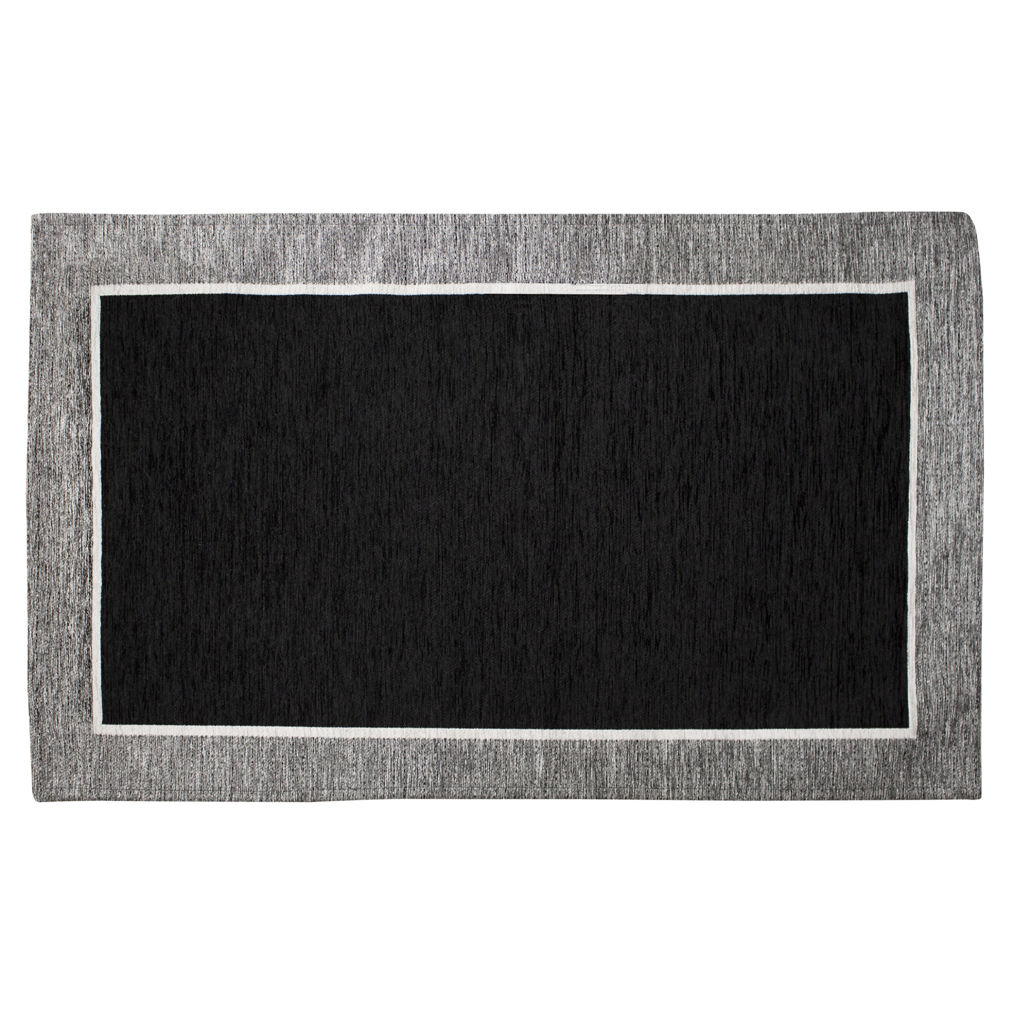 TAPPETO ARREDO DIS.ROMA NERO SCURO 65X175 CM CON ANTISCIVOLO