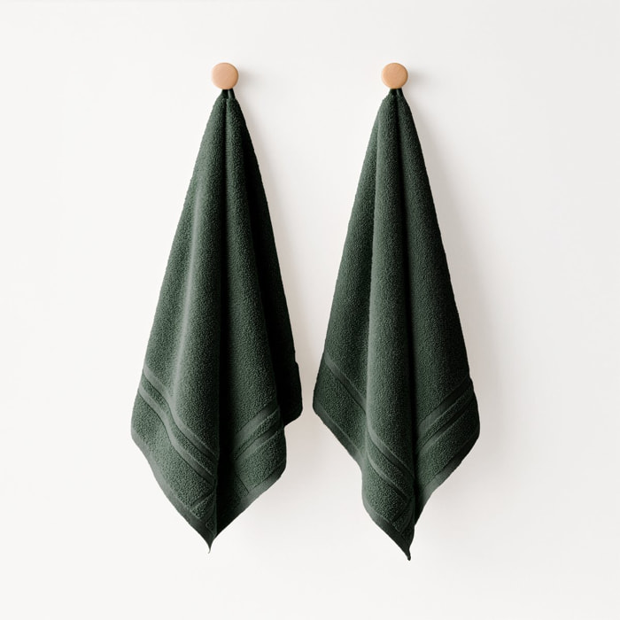 Pack de 2 torchons de cuisine (50x50) VERT FORÊT