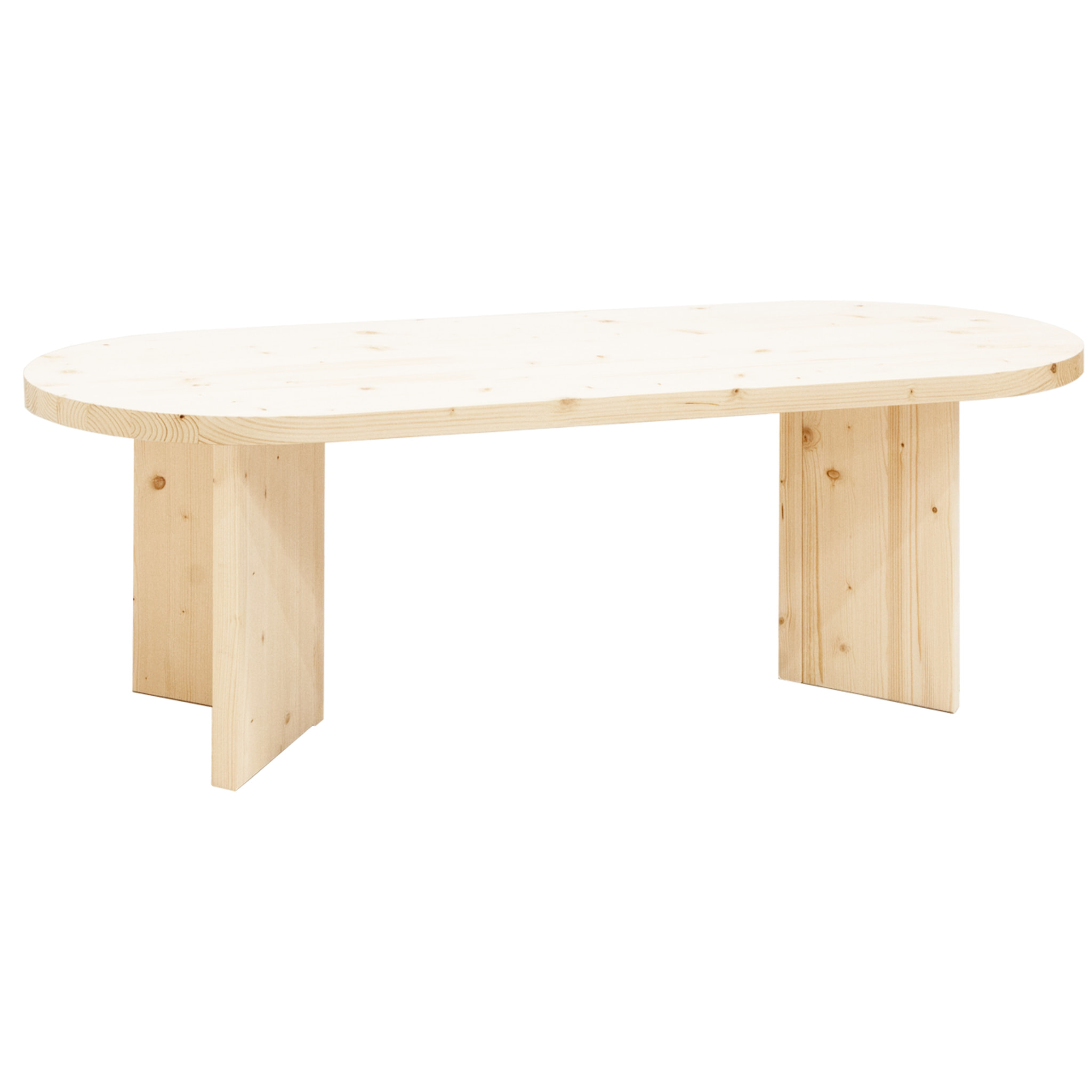 Table à manger en bois massif de ton naturel en différentes tailles